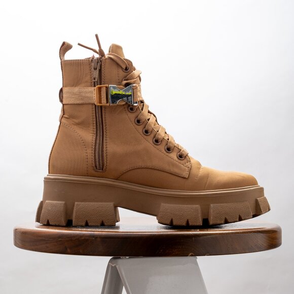 Steve Madden Tanker-P chunky lace up boots in sand. Womens Size 7 - Picture 4 of 8